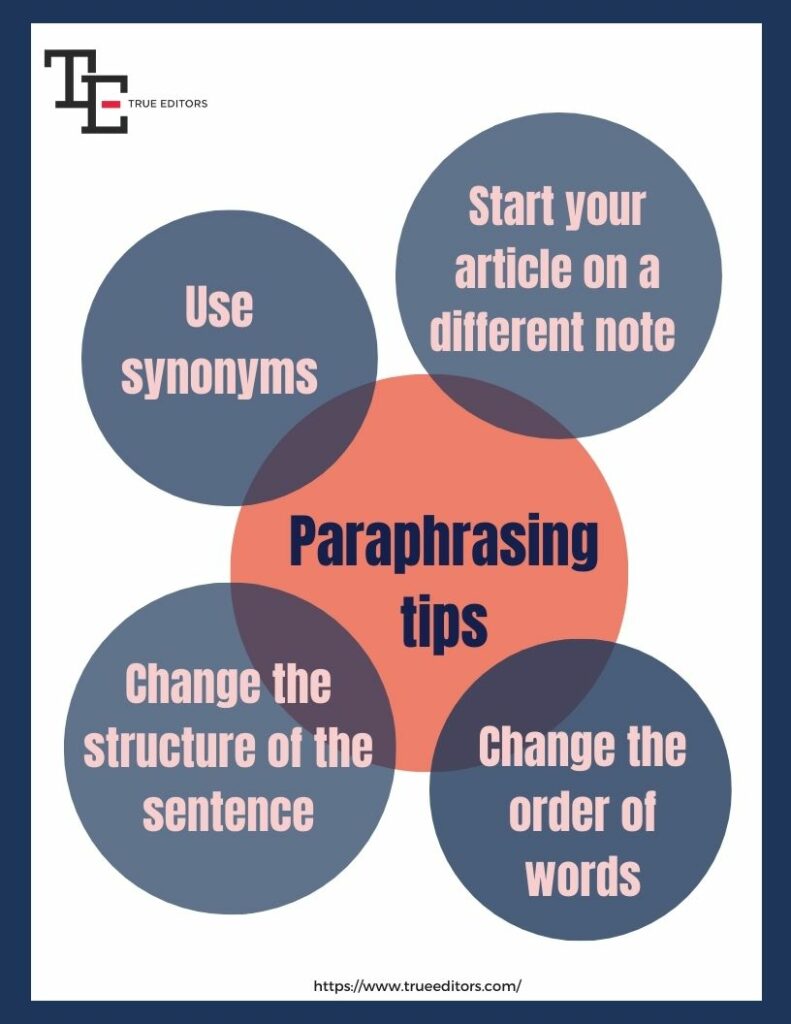 paraphrasing techniques with examples