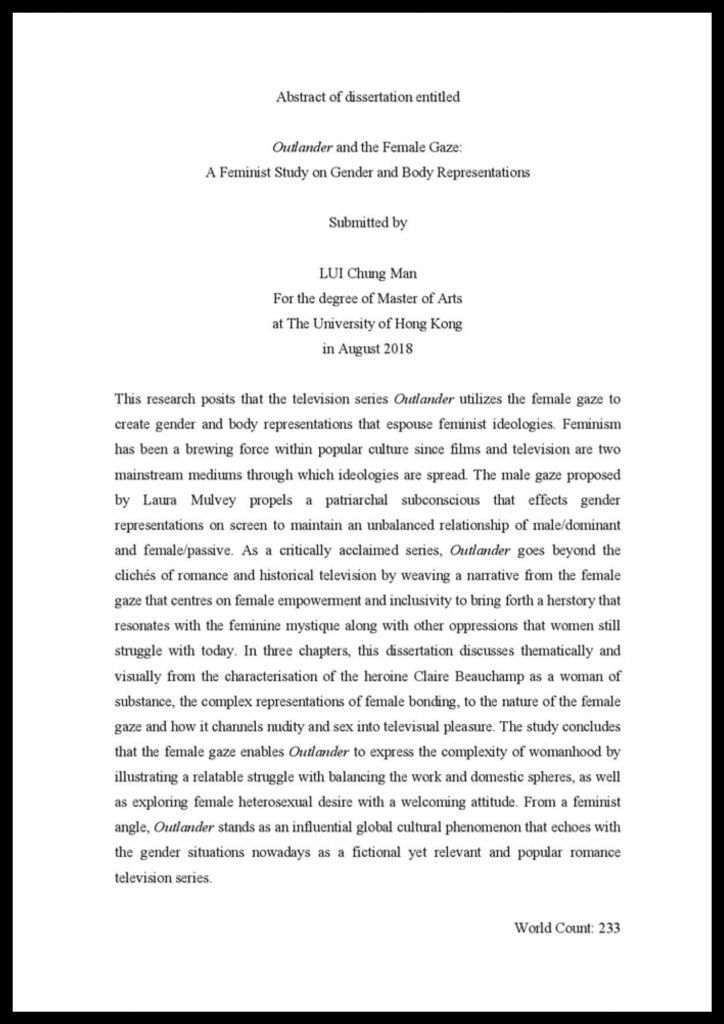 sample of thesis abstract